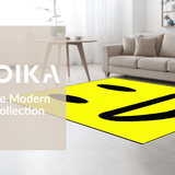 Ultra Soft Area Rug, Non Slip, Stain Resistant, Washable Area Rugs for Living Room, Bedroom, Funky Psychedelic Cheerful Motif(Yellow)