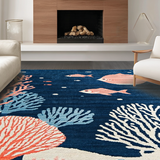 Ultra Soft Area Rug, Non Slip, Stain Resistant, Washable Area Rugs for Living Room, Bedroom, Cozy Earthy Lattice Inspiration(Blue)