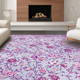 Ultra Soft Area Rug, Non Slip, Stain Resistant, Washable Area Rugs for Living Room, Bedroom, Charming Purple Floral Elegance(Purple)