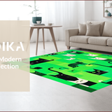 Ultra Soft Area Rug, Non Slip, Stain Resistant, Washable Area Rugs for Living Room, Bedroom, Vivid Abstract Green Animal Print(Green)
