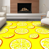 Ultra Soft Area Rug, Non Slip, Stain Resistant, Washable Area Rugs for Living Room, Bedroom, Charming Fruit-Inspired Motif(Yellow)