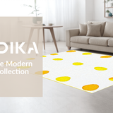 Ultra Soft Area Rug, Non Slip, Stain Resistant, Washable Area Rugs for Living Room, Bedroom, Artistic Colorful Graphic Elements(White)