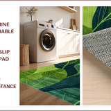 Ultra Soft Area Rug, Non Slip, Stain Resistant, Washable Area Rugs for Living Room, Bedroom, Green Moss Floral Bathroom Rug for Nature-Themed Decor(Green)