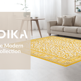 Ultra Soft Area Rug, Non Slip, Stain Resistant, Washable Area Rugs for Living Room, Bedroom, Timeless Vintage Tiled Composition(Yellow)