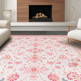 Ultra Soft Area Rug, Non Slip, Stain Resistant, Washable Area Rugs for Living Room, Bedroom, Tranquil Dreamy Soft Petal Pattern(White)