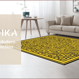 Ultra Soft Area Rug, Non Slip, Stain Resistant, Washable Area Rugs for Living Room, Bedroom, Black and Gold Entryway Non-Slip Modern Doormat(Gold)
