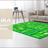 Ultra Soft Area Rug, Non Slip, Stain Resistant, Washable Area Rugs for Living Room, Bedroom, City-Themed Green Toddler Playroom Educational Carpet(Green)