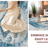 Contemporary Blue Gray Medallion Style(Blue)