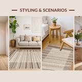 Ultra Soft Area Rug, Non Slip, Stain Resistant, Washable Area Rugs for Living Room, Bedroom, Rustic Earthy Tones Weave(Brown)