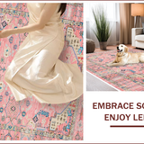 Ultra Soft Area Rug, Non Slip, Stain Resistant, Washable Area Rugs for Living Room, Bedroom, Pastel Traditional Bedroom Area Rug(Pink)