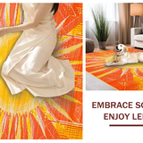 Ultra Soft Area Rug, Non Slip, Stain Resistant, Washable Area Rugs for Living Room, Bedroom, Dynamic Modern Sunny Vibe(Yellow)