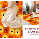 Ultra Soft Area Rug, Non Slip, Stain Resistant, Washable Area Rugs for Living Room, Bedroom, 70s Orange Abstract Living Room Non-Slip Rug(Orange)