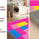 Ultra Soft Area Rug, Non Slip, Stain Resistant, Washable Area Rugs for Living Room, Bedroom, Whimsical Pink Geometric Play Surface(Pink)
