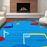 Ultra Soft Area Rug, Non Slip, Stain Resistant, Washable Area Rugs for Living Room, Bedroom, Dynamic Note Display Visual(Blue)