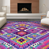 Ultra Soft Area Rug, Non Slip, Stain Resistant, Washable Area Rugs for Living Room, Bedroom, Vibrant Trellis Patterned Accent(Purple)