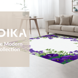 Ultra Soft Area Rug, Non Slip, Stain Resistant, Washable Area Rugs for Living Room, Bedroom, Elegant Geometric Color Fusion(Purple)