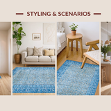Ultra Soft Area Rug, Non Slip, Stain Resistant, Washable Area Rugs for Living Room, Bedroom, Blue Bow Rug: Modern Geometric Bow Pattern Carpet(Blue)