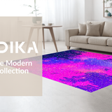 Ultra Soft Area Rug, Non Slip, Stain Resistant, Washable Area Rugs for Living Room, Bedroom, Electric Moonlit Floral Artwork(Pink)