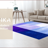 Ultra Soft Area Rug, Non Slip, Stain Resistant, Washable Area Rugs for Living Room, Bedroom, Elegant Ombre Flowing Motif(Blue)