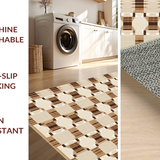Ultra Soft Area Rug, Non Slip, Stain Resistant, Washable Area Rugs for Living Room, Bedroom, Elegant Geometric Diamond Motif(Beige)