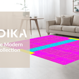 Ultra Soft Area Rug, Non Slip, Stain Resistant, Washable Area Rugs for Living Room, Bedroom, Lively Youthful Abstract Play Grid(Pink)