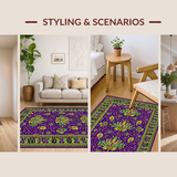 Ultra Soft Area Rug, Non Slip, Stain Resistant, Washable Area Rugs for Living Room, Bedroom, Seasonal Abstract Festive Aesthetic(Purple)