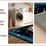 Ultra Soft Area Rug, Non Slip, Stain Resistant, Washable Area Rugs for Living Room, Bedroom, Celestial Moonlit Starburst Design(Blue)