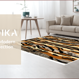 Ultra Soft Area Rug, Non Slip, Stain Resistant, Washable Area Rugs for Living Room, Bedroom, Irregular Animal Print Bedroom Faux Fur Carpet(Yellow)