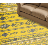 Ultra Soft Area Rug, Non Slip, Stain Resistant, Washable Area Rugs for Living Room, Bedroom, Modern Tribal High Traffic Kitchen Area Carpet(Yellow)