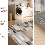 Ultra Soft Area Rug, Non Slip, Stain Resistant, Washable Area Rugs for Living Room, Bedroom, Sophisticated Soft Textured Waves(Brown)