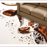 Ultra Soft Area Rug, Non Slip, Stain Resistant, Washable Area Rugs for Living Room, Bedroom, Brown Faux Cowhide Living Room Rug for Modern Farmhouse(Brown)