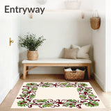 Winter Wreath Swirl Decorative Floor Covering(Burgundy)