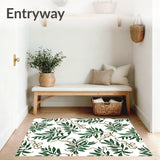 Lush Forest Canopy With Intricate Leaf Motifs And Subtle Vine Accents(White)