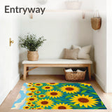 Countryside Blossoming Meadow Artisan Decorative Throw(Yellow)