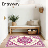 Boho Chic Medallion Interlocking Decorative Tapestry(Ivory)