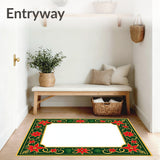 Christmas Tapestry Vintage Holiday Medallion Floor Covering(Green)