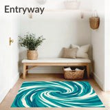 Abstract Ocean Currents Motif with Swirling Brushstroke Accents(Blue)