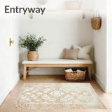 Eco Friendly Round With Interlaced Rustic Beige and Boho Charm(Beige)