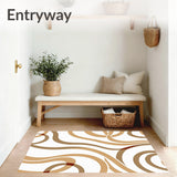 Abstract Wave Motif Featuring Flowing Lines and Muted Desert Hues(White)