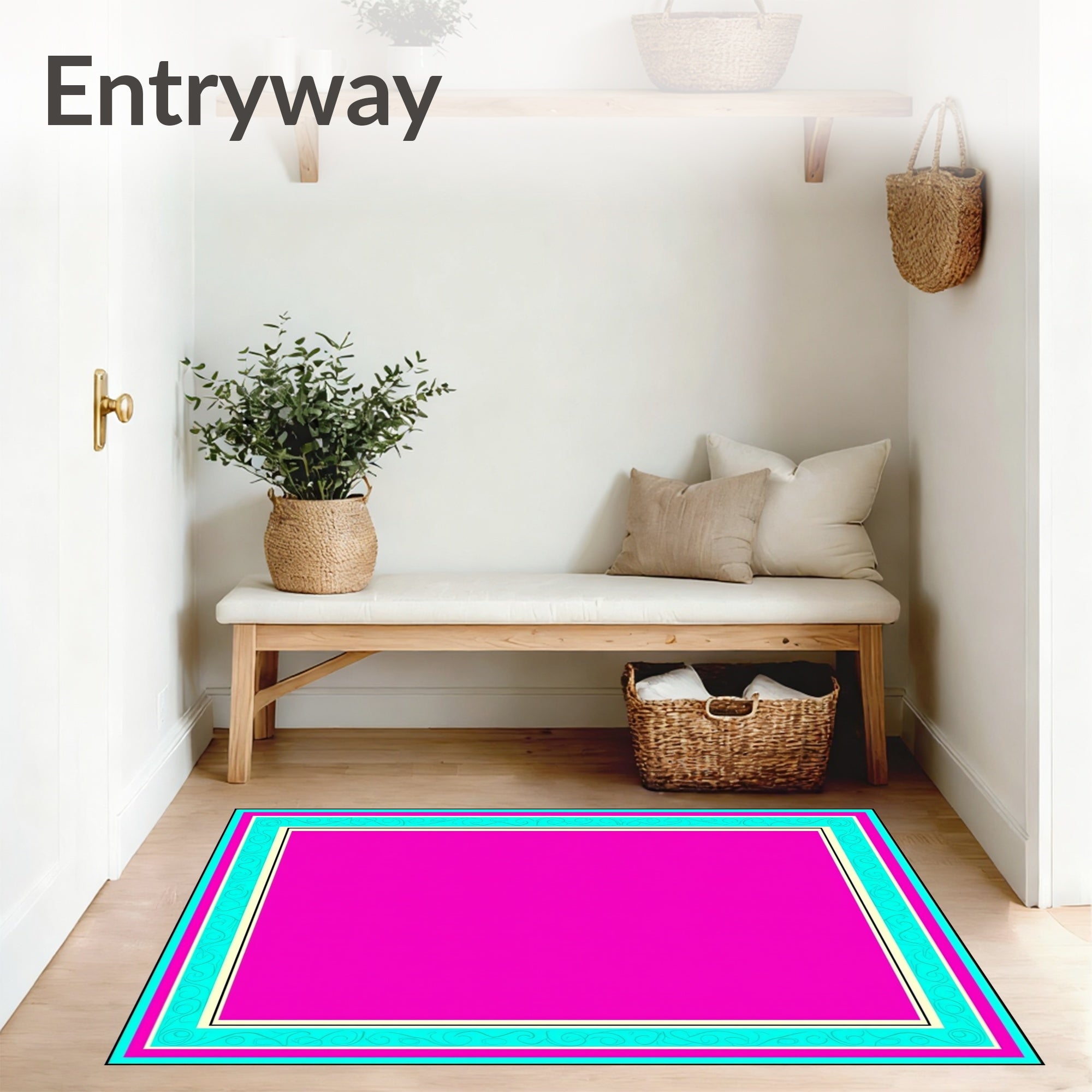 Artistic Boundary Trim Featuring Harmonious Balanced Layout (Pink) - ODIKA