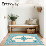 Tile Inspired Boho Floor Covering (Blue) - ODIKA