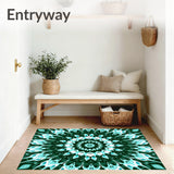 Intricate Boho Chic Symmetrical Motif Contemporary(Green)