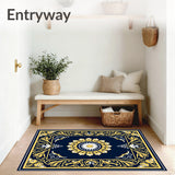 Kaleidoscopic Medallion Spiral Mosaic Bloom (Blue)