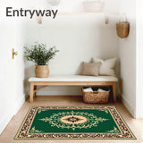 Traditional Damask Scrollwork Medallion Floor(Green)