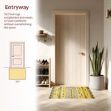 Ultra Soft Area Rug, Non Slip, Stain Resistant, Washable Area Rugs for Living Room, Bedroom, Geometric Boho High Traffic(Yellow)