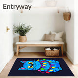 Humorous Glowing Kitty Tangle Novelty Winter Celebration Floor(Blue)