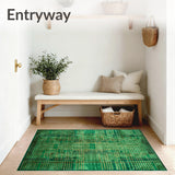 Dynamic Green and Gold Geometric Abstract Area for Modern Spaces(Green)