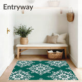 Frosty Crystalline Snowflake Anti Slip Holiday Decorative(Green)