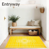 Sunny Yellow Circle Area for Homes Decorative Floor(Yellow)