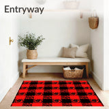 Buffalo Checkered Patchwork with Festive Pine Needle Accents(Red)